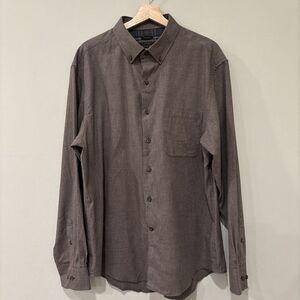 Jos. A Bank Men’s XL Tailored For Chocolate Brown Plaid Shirt With Pocket NWT